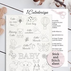 Embroidery patterns baby stick and stitch patterns